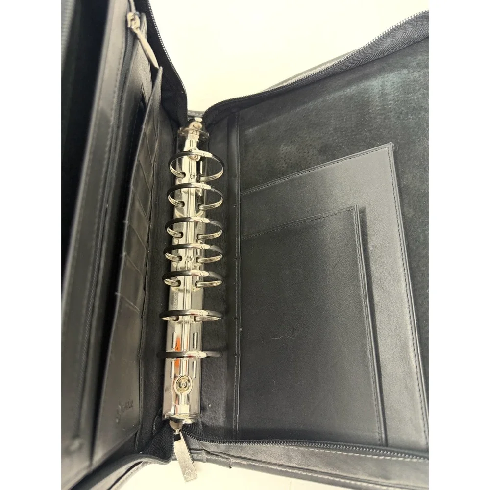 Franklin Covey Black Zip Around Planner Binder Organizer 1.5